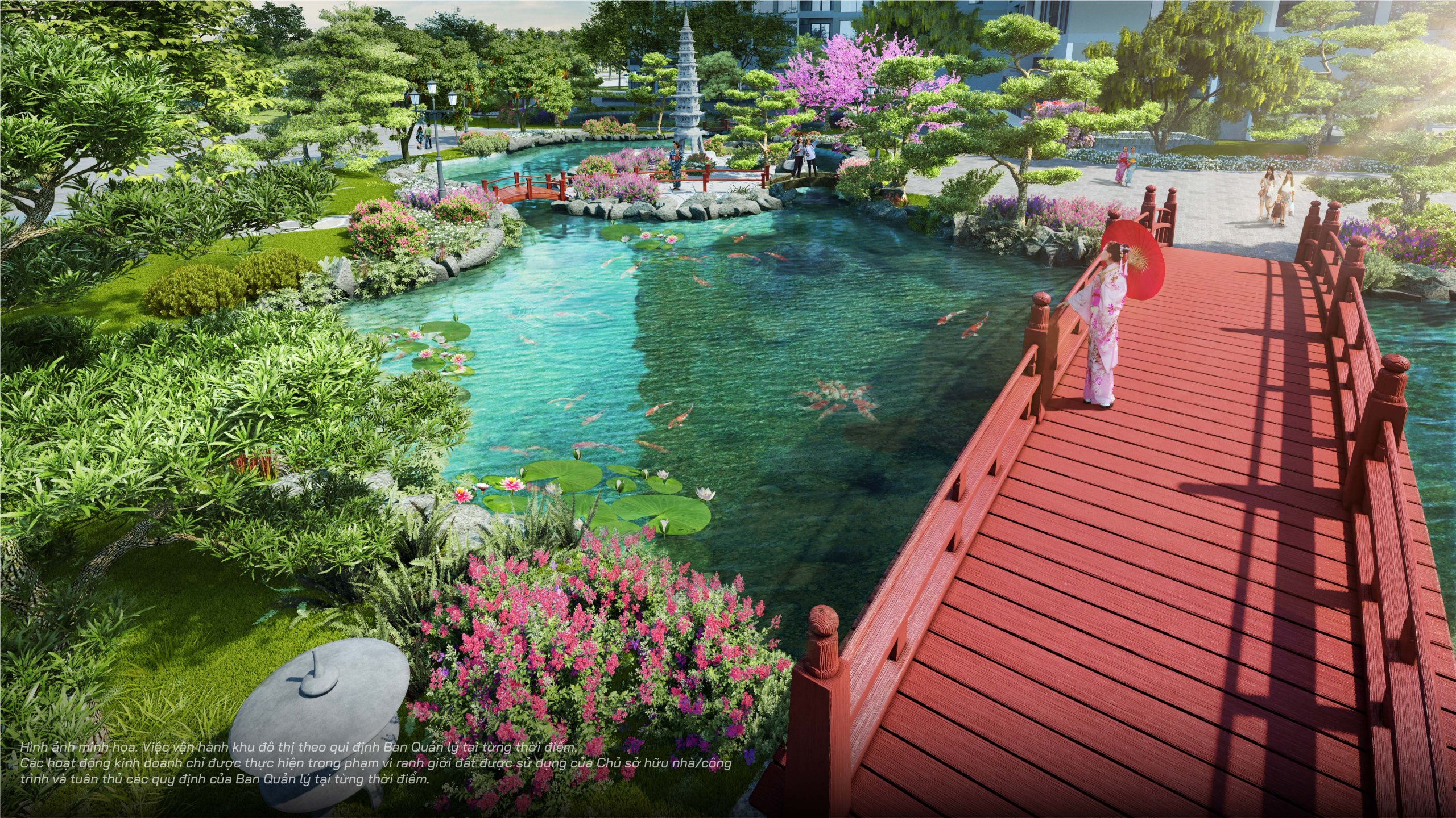 The Zenpark Vinhome Ocean Park - Vườn Nhật là một trong những tiện ích nổi bật giúp The Zenpark mang chất sống Nhật